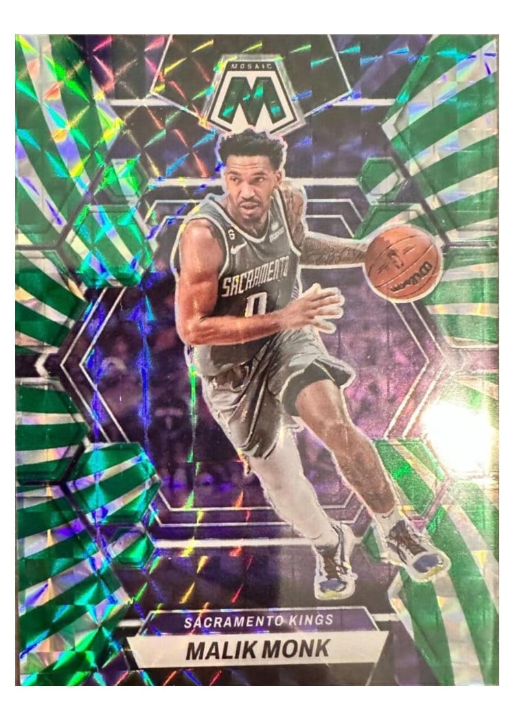 2022-23 Panini Mosaic Base Set Malik Monk Green Swirl #119 card