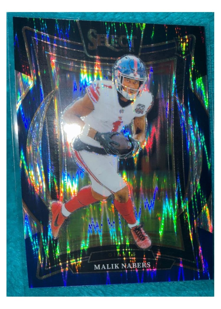 2024 Panini Select Malik Nabers Black Blue Prizm Shock #29 card