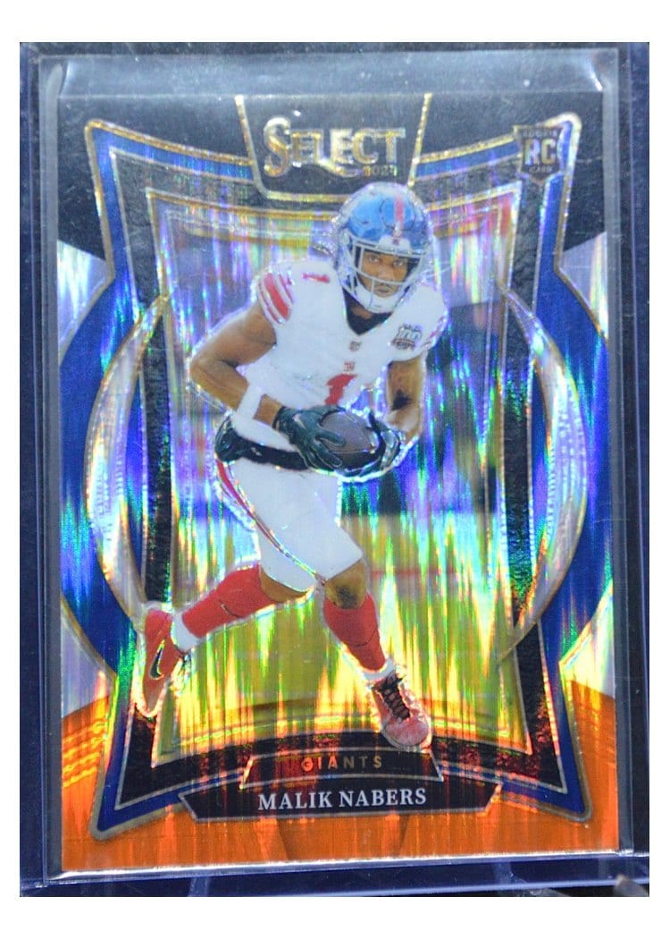 2024 Panini Select Malik Nabers Black Orange Prizm Shock #29 card