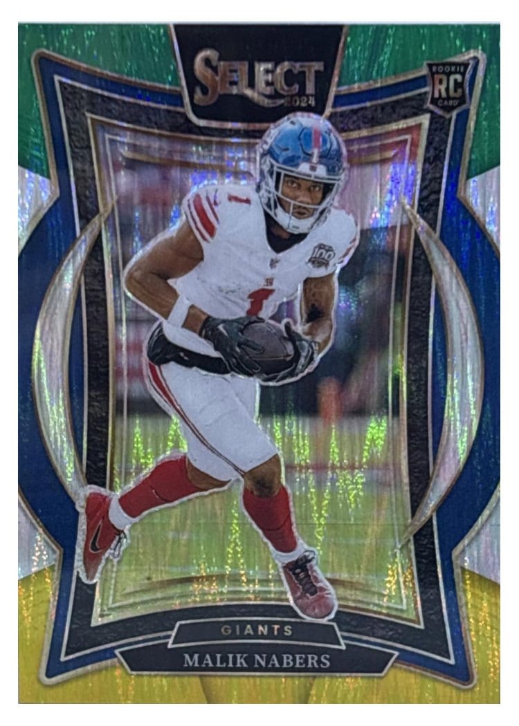 2024 Panini Select Malik Nabers Green Yellow Prizm Shock #29 card