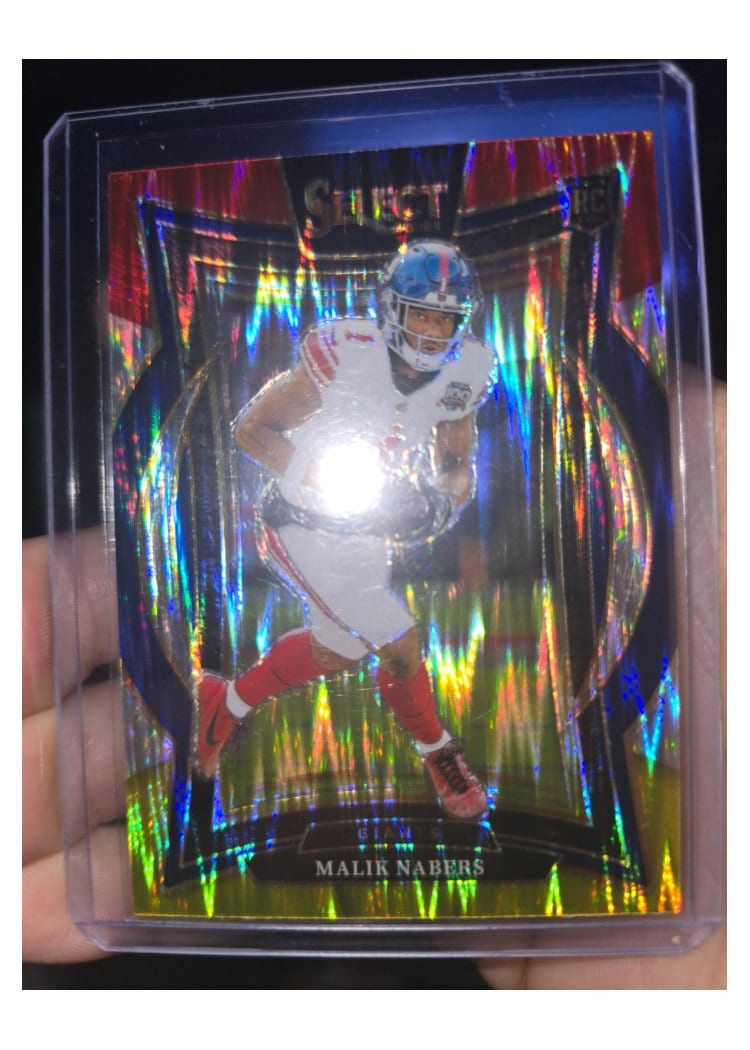 2024 Panini Select Malik Nabers Red Yellow Prizm Shock #29 card
