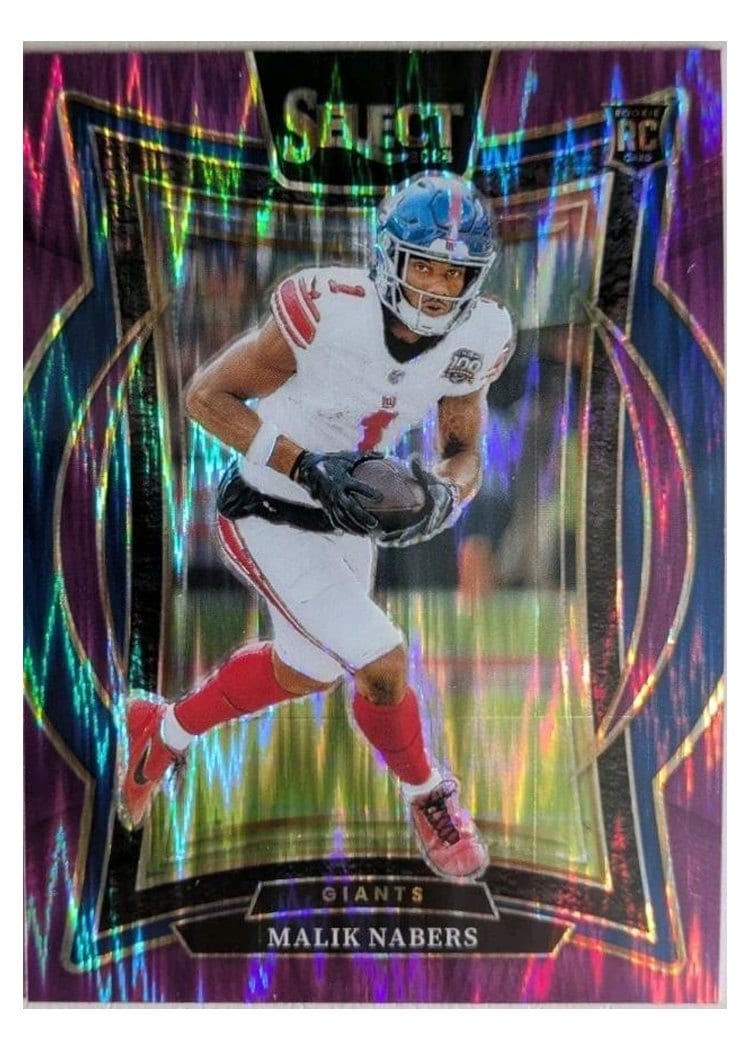 2024 Panini Select Malik Nabers Purple Prizm Shock #29 card