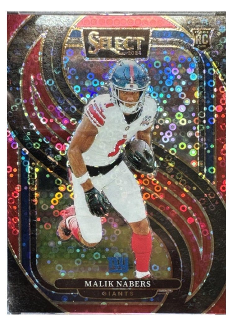 2024 Panini Select Base Set Malik Nabers Red Disco Prizm #116 card