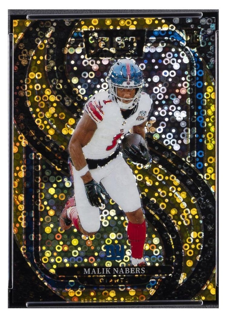 2024 Panini Select Base Set Malik Nabers Gold Disco Prizm #116 card