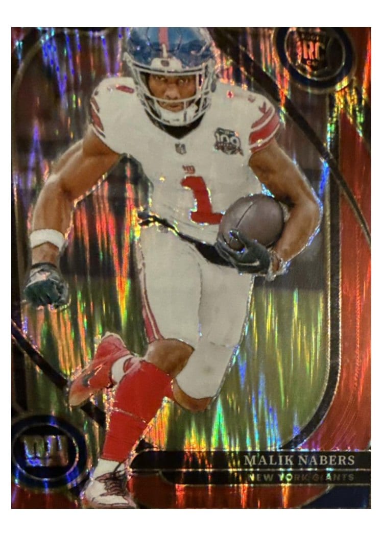 2024 Panini Select Base Set Malik Nabers Red Prizm Shock #220 card