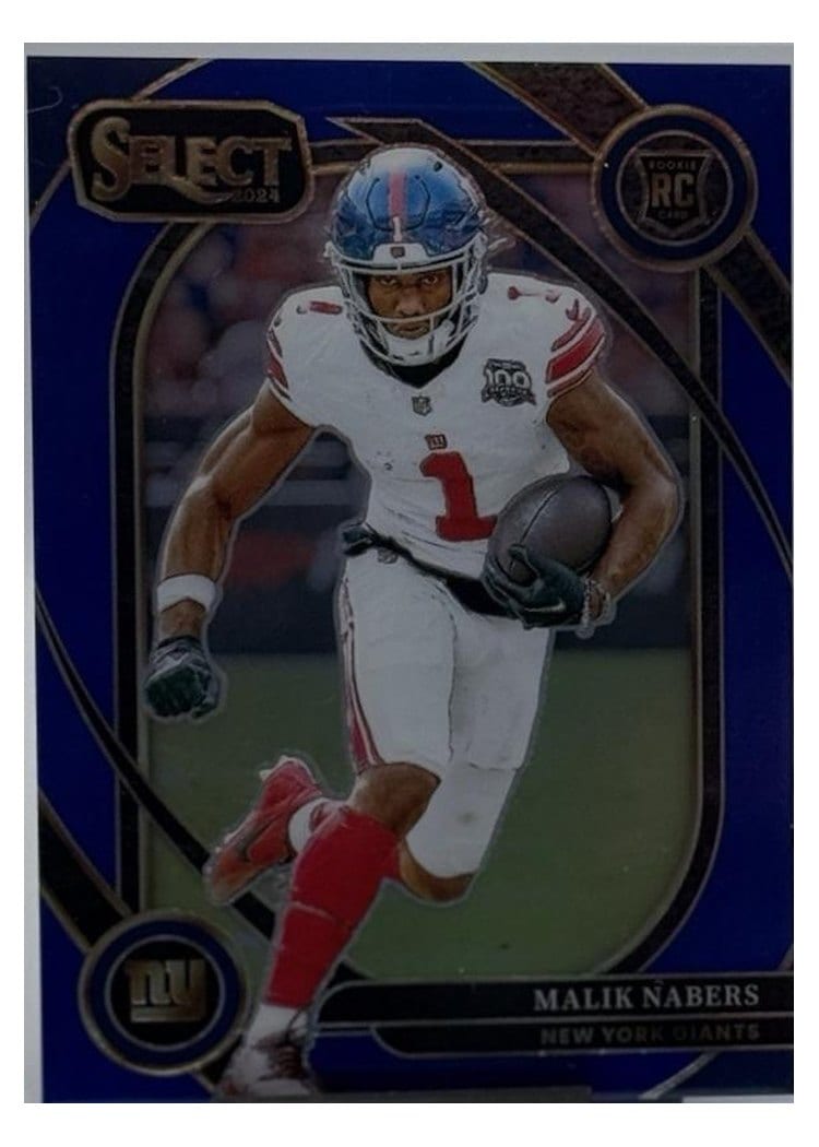 2024 Panini Select Base Set Malik Nabers Blue Prizm #220 card