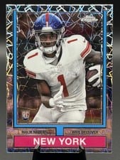 2024 Topps Chrome 1974 Topps Football Malik Nabers #74TF-7 card