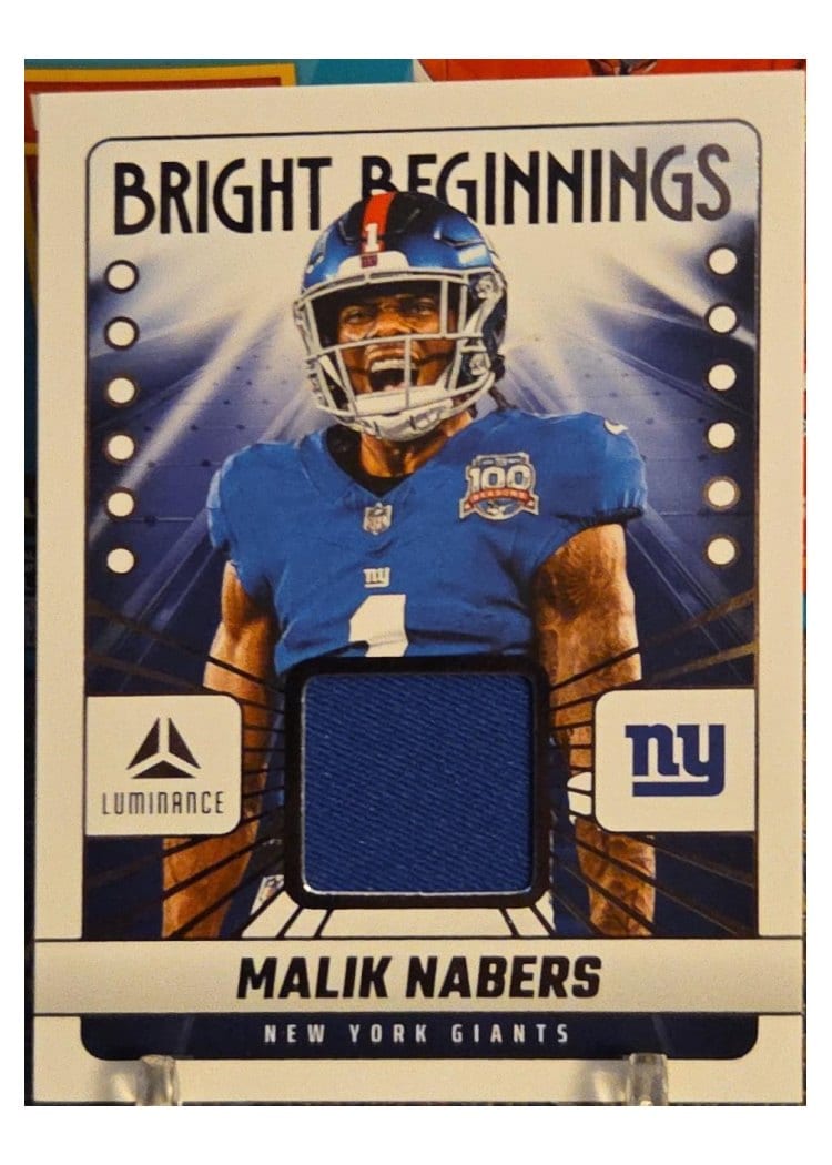 2025 Panini Luminance Bright Beginnings Relics Malik Nabers #7 card