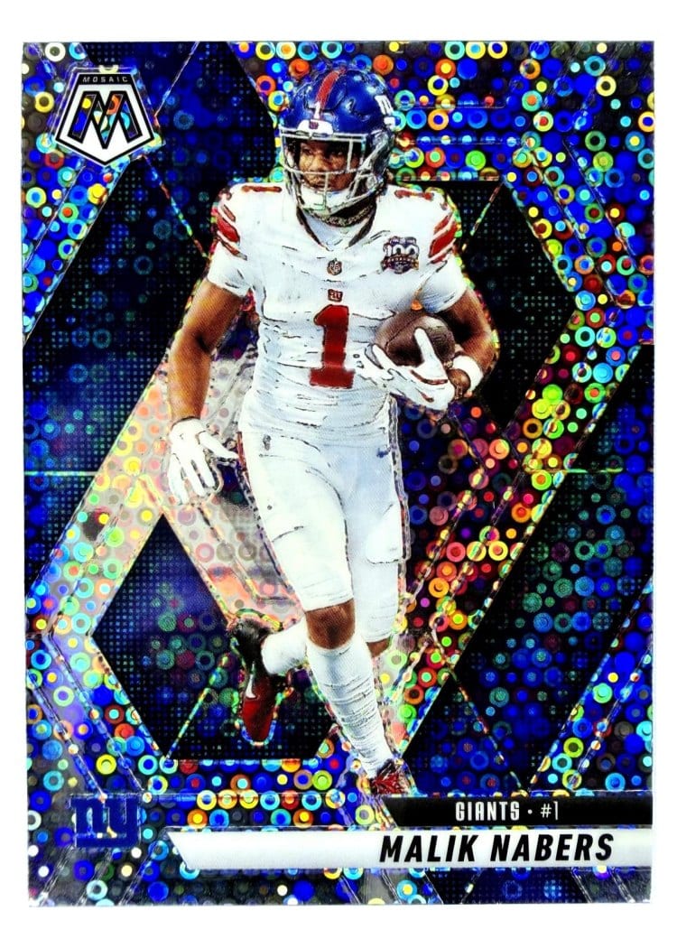 2025 Panini Mosaic Base Set Malik Nabers No Huddle Silver #100 card