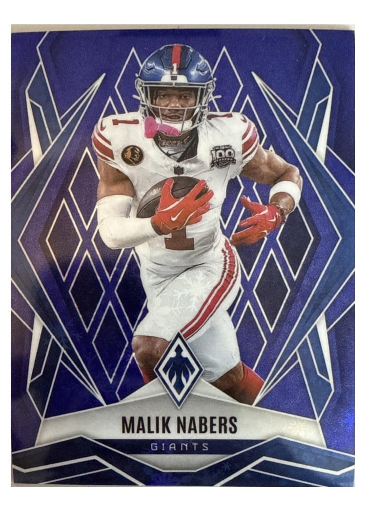 2025 Panini Phoenix Base Set Malik Nabers Blue Winter #143 card