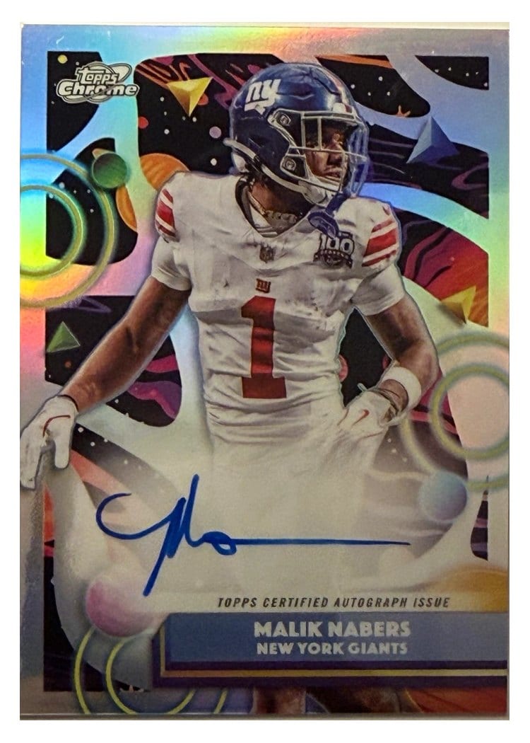 2025 Topps Cosmic Chrome Cosmic Chrome Autographs Malik Nabers #CCA-MN card