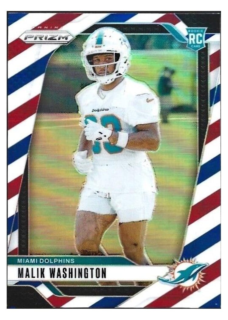 2024 Panini Prizm Base Set Malik Washington Red White Blue #371 card