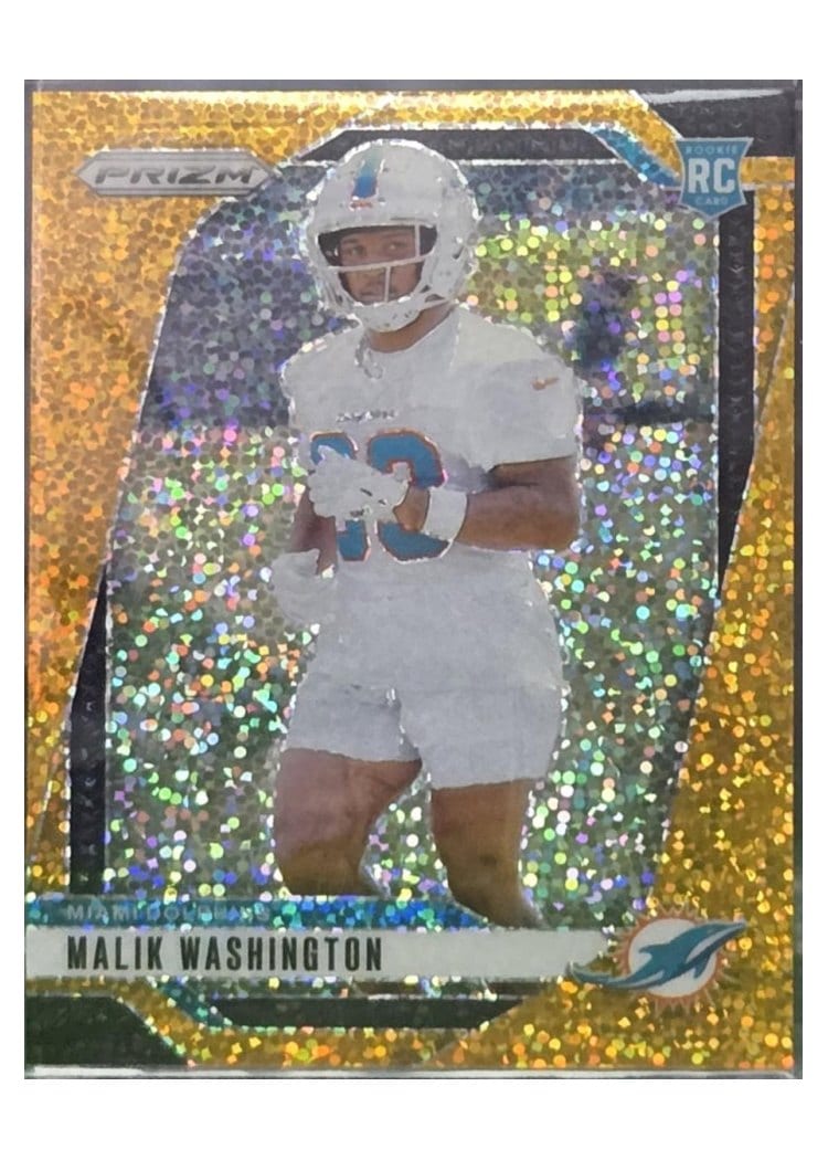 2024 Panini Prizm Base Set Malik Washington Gold Sparkle #371 card