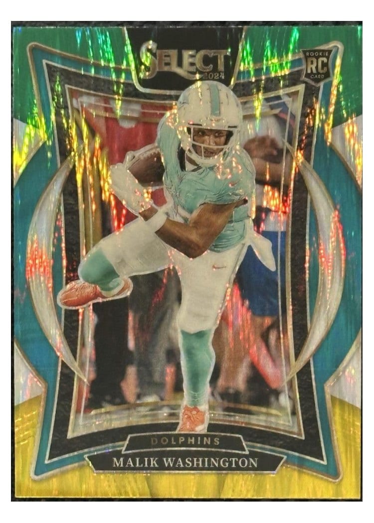 2024 Panini Select Base Set Malik Washington Green Yellow Prizm Shock #71 card