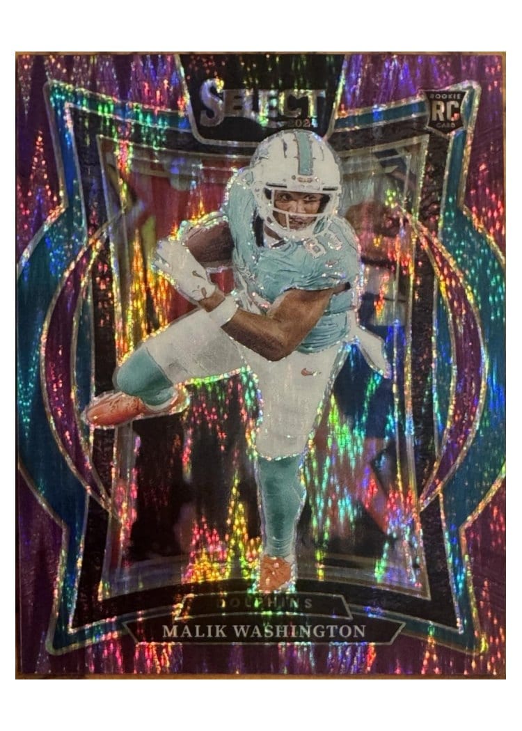 2024 Panini Select Base Set Malik Washington Purple Prizm Shock #71 card