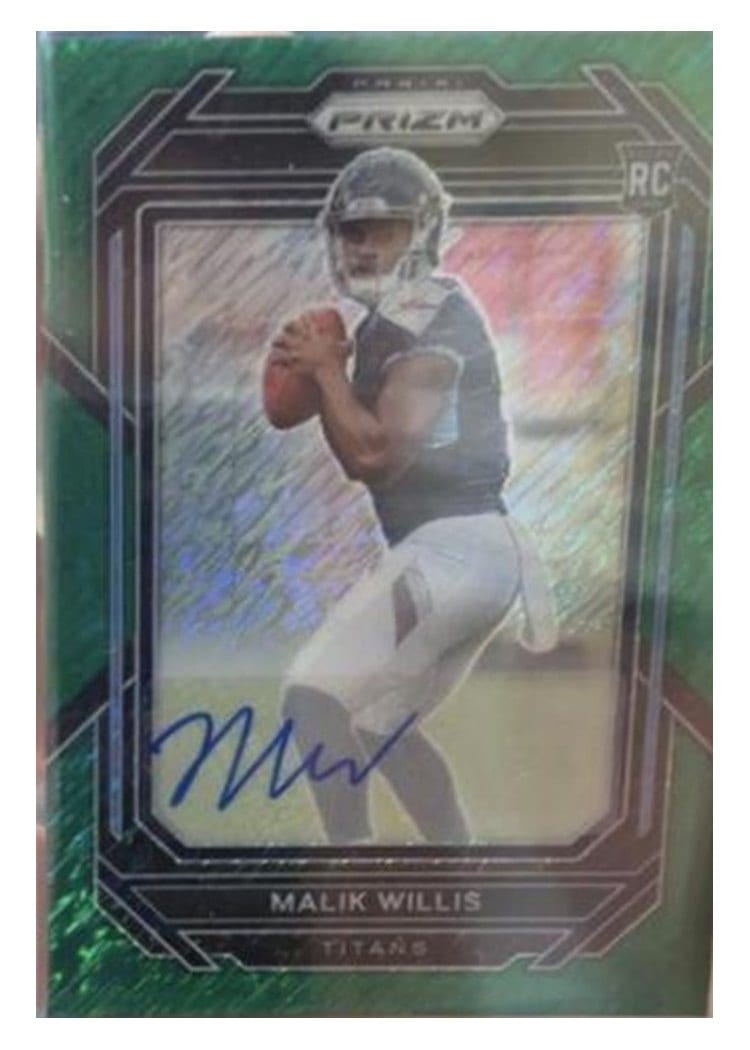 2022 Panini Prizm Malik Willis Autograph Green Shimmer #303 card