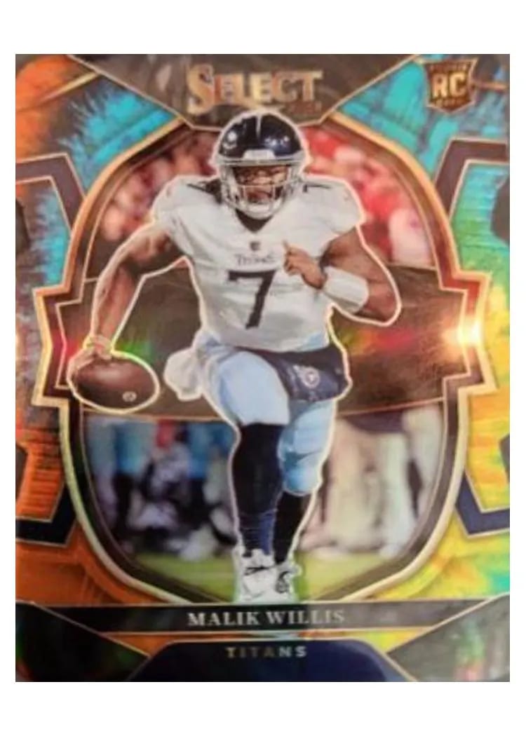 2022 Panini Select Base Set Malik Willis Tie Dye Die Cut #38 card