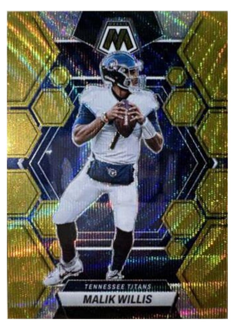 2023 Panini Mosaic Base Set Malik Willis Gold Wave #235 card