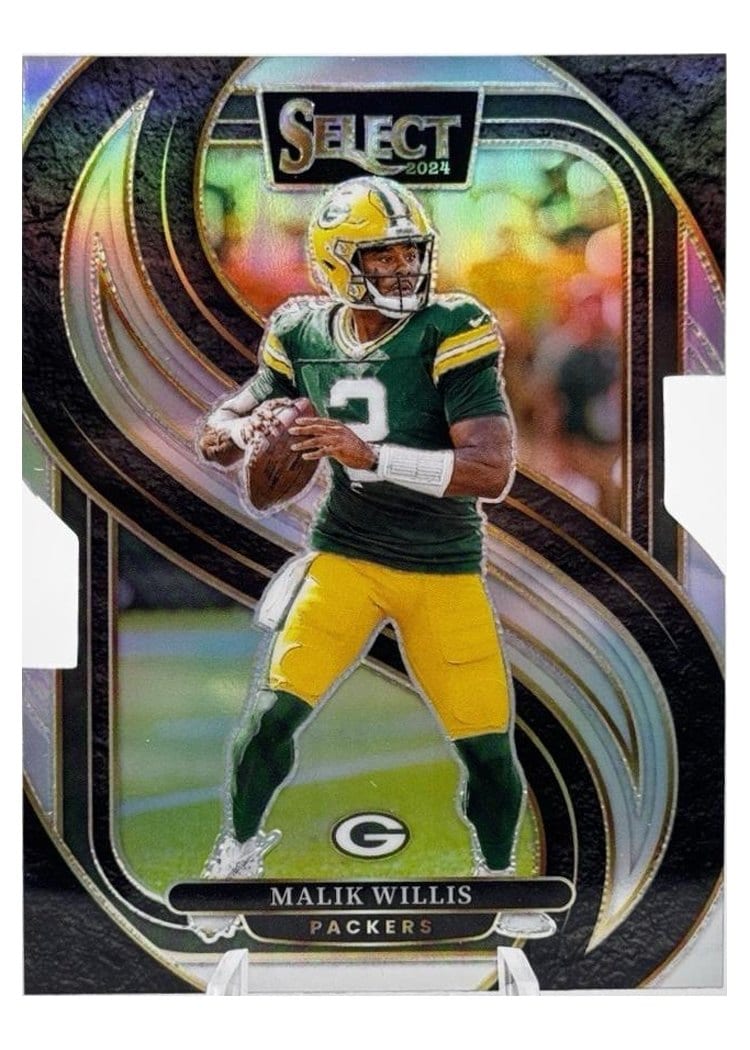 2024 Panini Select Base Set Malik Willis Silver Prizm Die-Cut #180 card