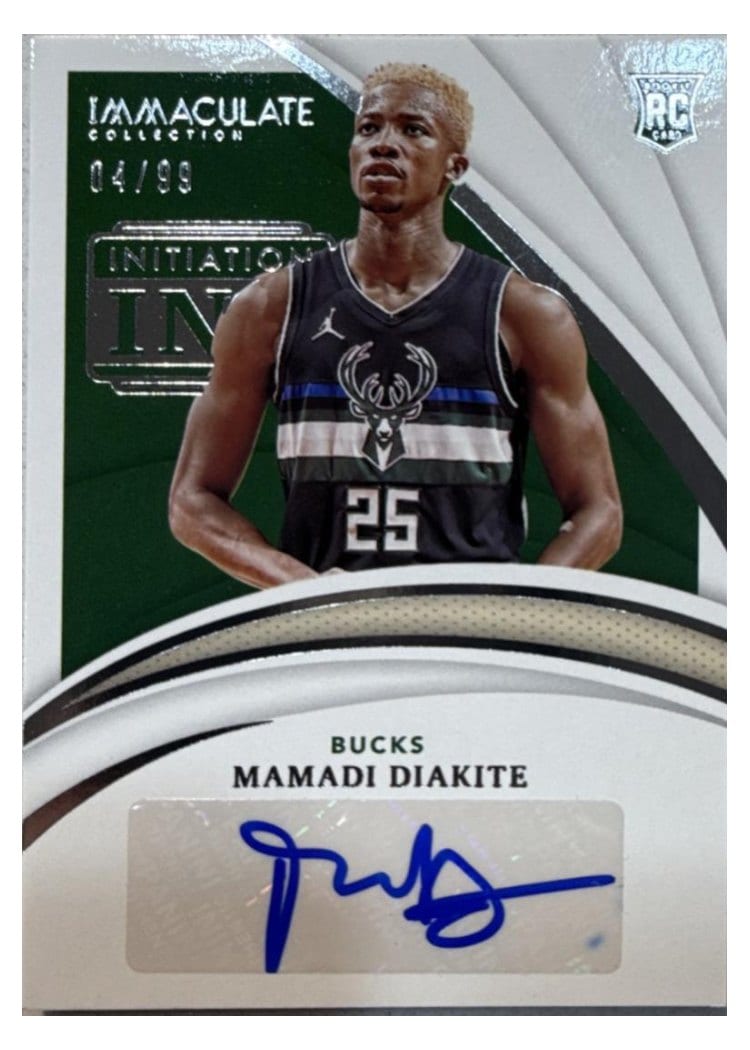 2020-21 Panini Immaculate Collection Initiation Ink Mamadi Diakite #INI-MAD card