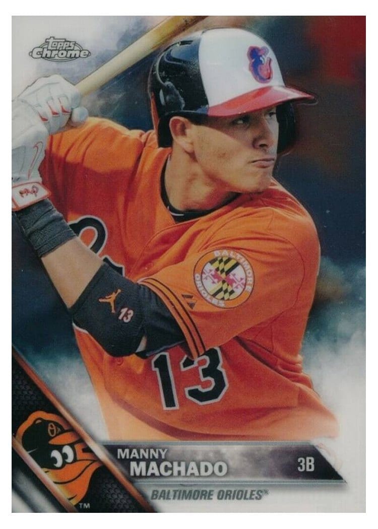 2016 Topps Chrome Base Set Manny Machado #30 card