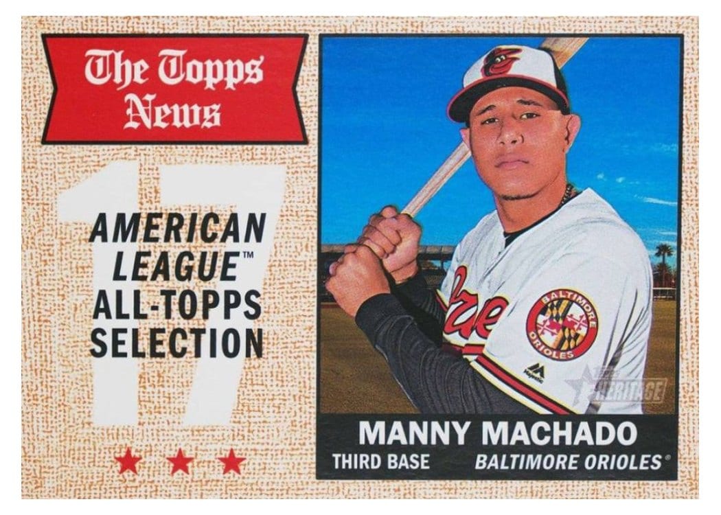 2017 Topps Heritage Base Set Manny Machado #368 card
