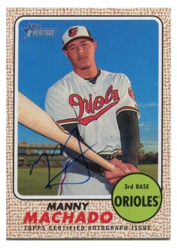 2017 Topps Heritage Real One Autographs Manny Machado #ROA-MM card