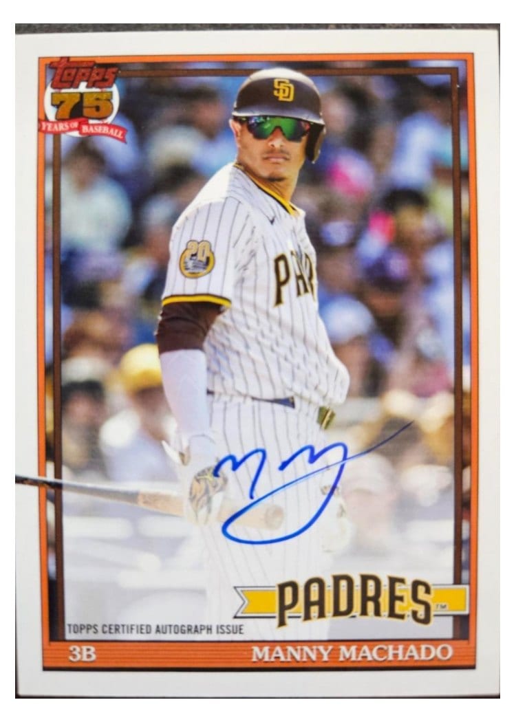 2026 Topps 1991 Topps Autographs Manny Machado #91A-MM card
