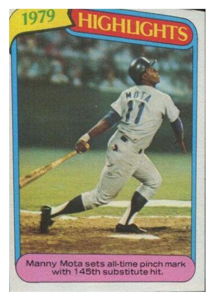 1980 Topps Manny Mota #3 card