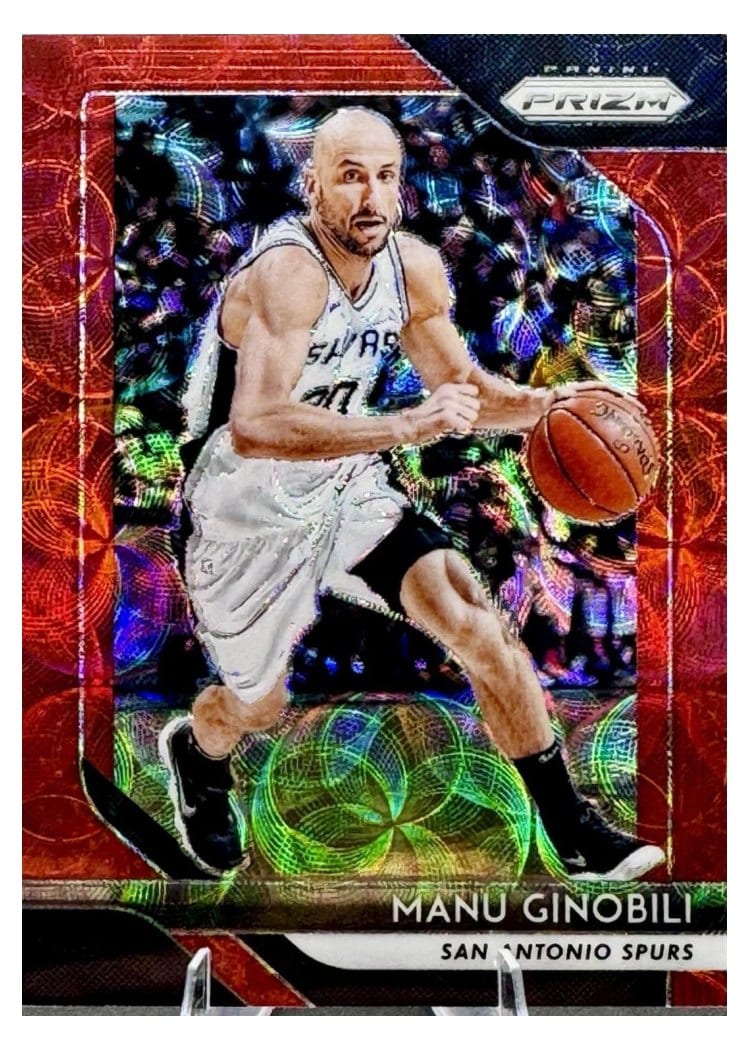 2018-19 Panini Prizm Base Set Manu Ginobili Red Choice Prizm #281 card
