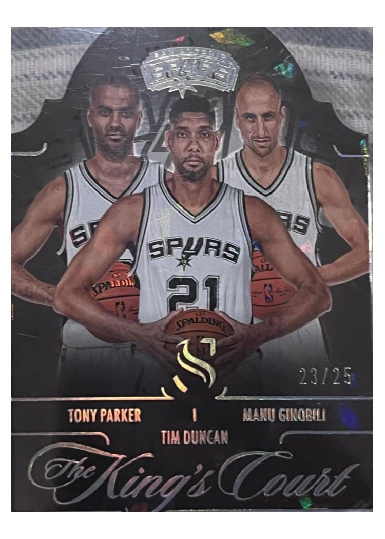 2024-25 Panini Silhouette The Kings Court Manu Ginobili/Tim Duncan/Tony Parker #15 card