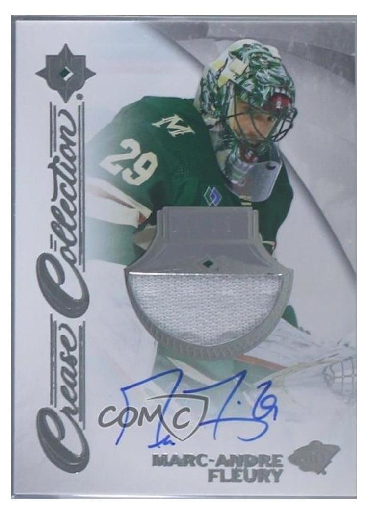 2023-24 Upper Deck Ultimate Collection Crease Collection Autograph Jersey Marc-Andre Fleury #CC-MF card