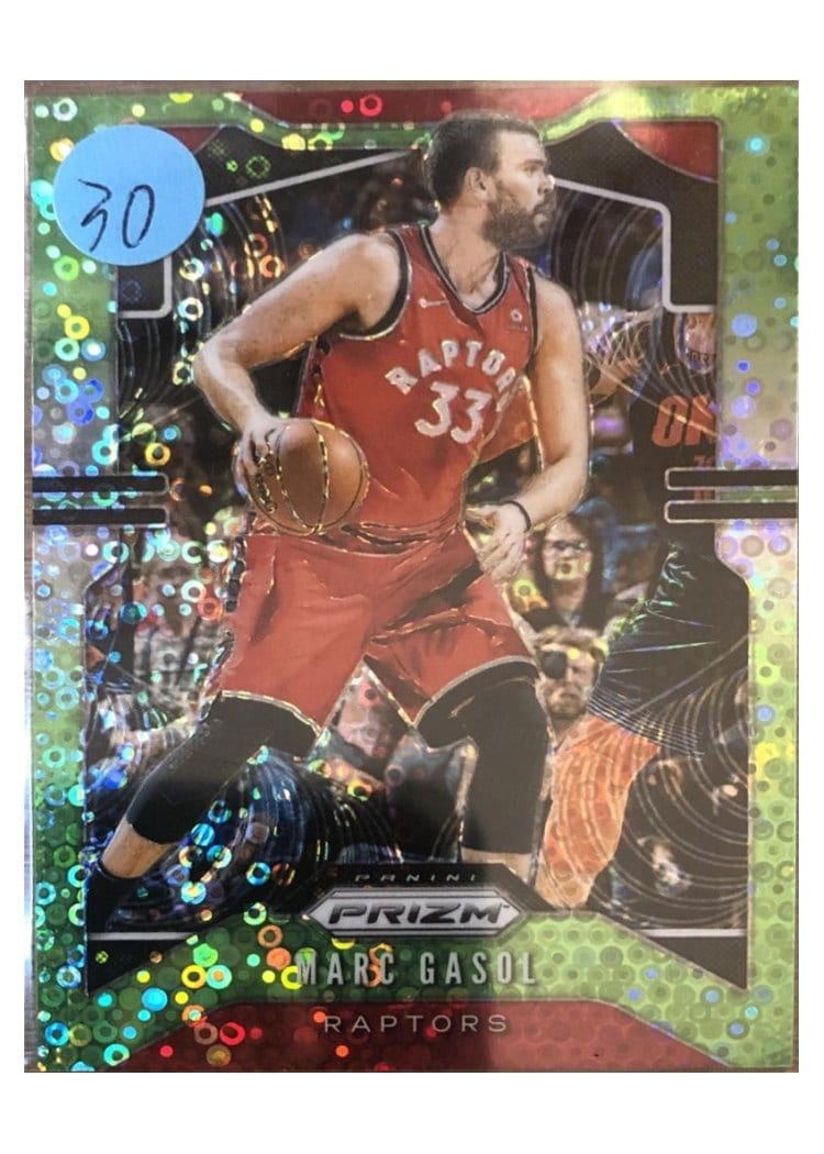 2019-20 Panini Prizm Base Set Marc Gasol Fast Break Prizm Neon Green #153 card