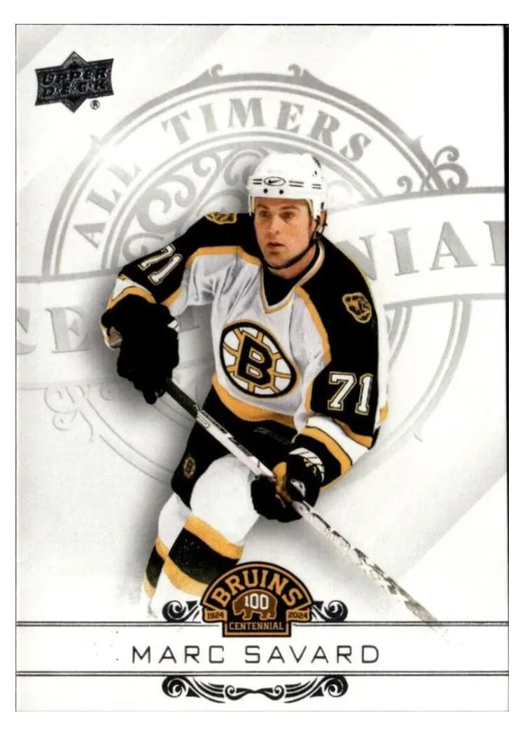 2023-24 Upper Deck Boston Bruins Centennial All-Timers Marc Savard #100-24 card