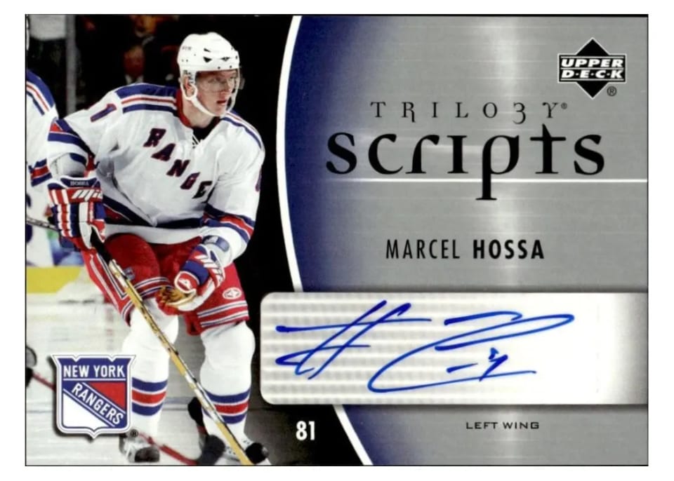 2006 Upper Deck Trilogy Scripts Marcel Hossa #TS-MH card