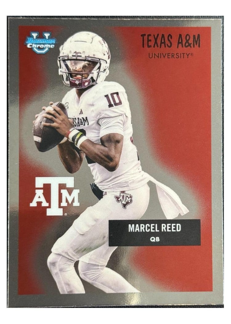 2025 Bowman University Chrome 1955 Bowman Football Marcel Reed #55AV-2 card