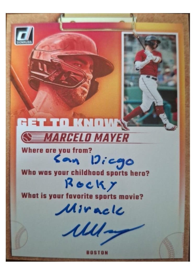 2025 Donruss Get To Know Marcelo Mayer #GTK-MM card