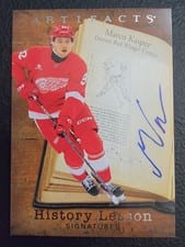 2025-26 Upper Deck Artifacts History Lesson Signatures Marco Kasper #HL-9B card