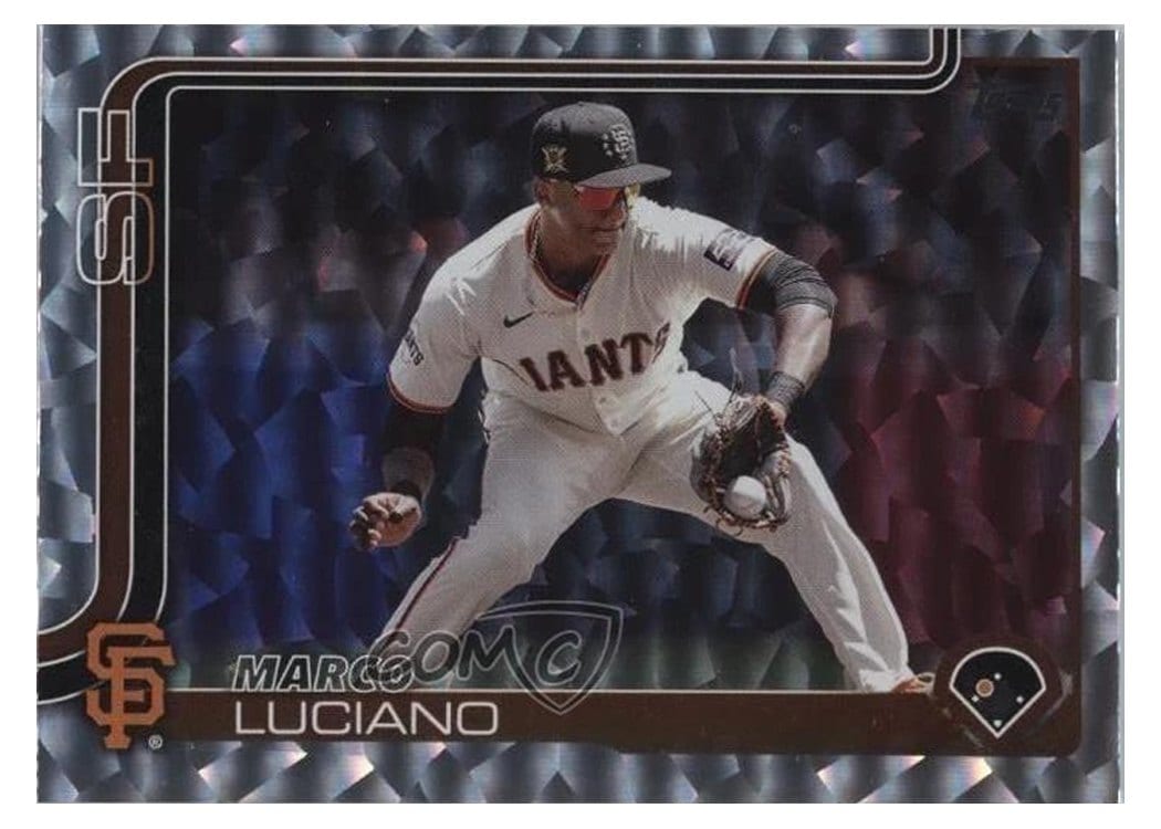 2025 Topps Base Set Marco Luciano Silver Cracked #156 card