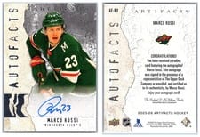 2025-26 Upper Deck Artifacts Autofacts Marco Rossi #AF-RO card