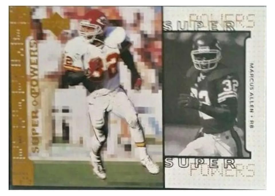1998 Upper Deck Super Powers Marcus Allen #S23 card