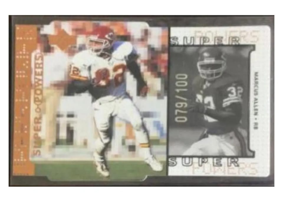 1998 Upper Deck Super Powers Marcus Allen #S23 card
