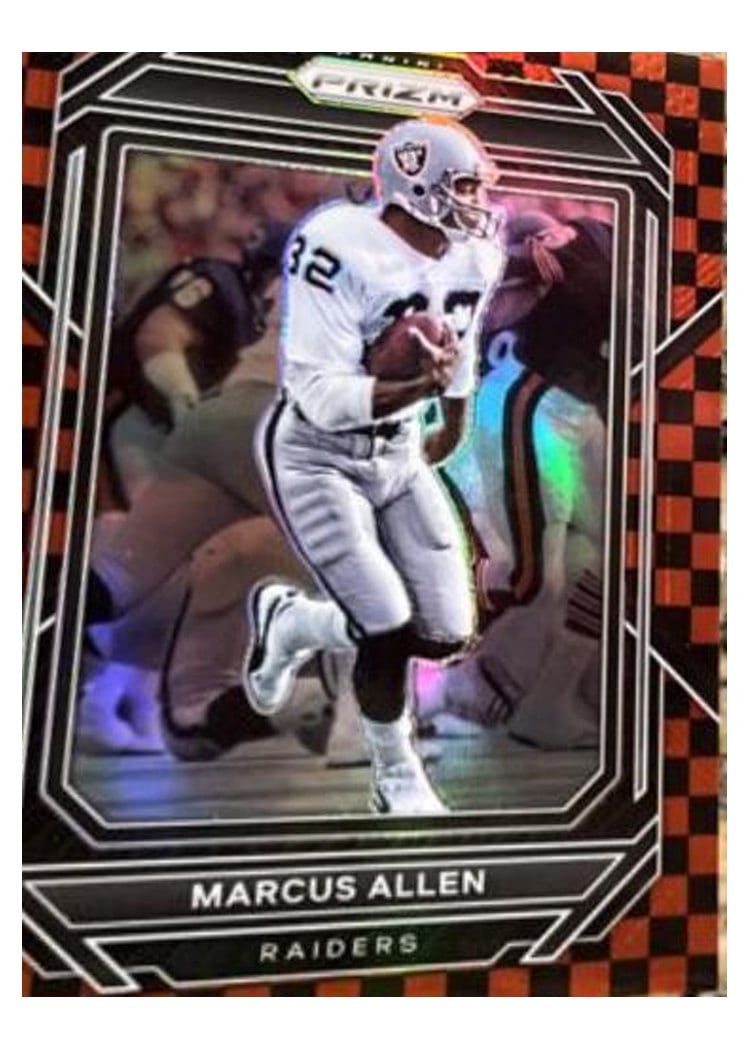 2022 Panini Prizm Base Set Marcus Allen Black Red Checker #177 card