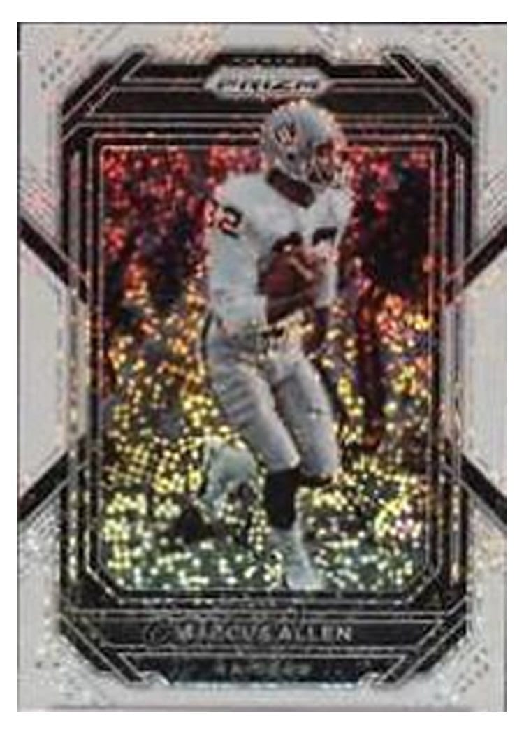 2022 Panini Prizm Base Set Marcus Allen White Sparkle #177 card