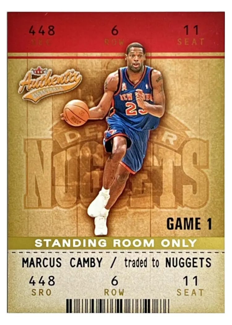 2002 Fleer Authentix Marcus Camby #62 card
