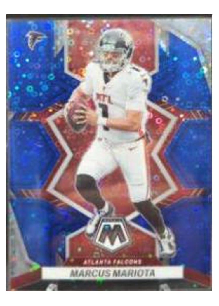 2022 Panini Mosaic Base Set Marcus Mariota No Huddle Blue #7 card