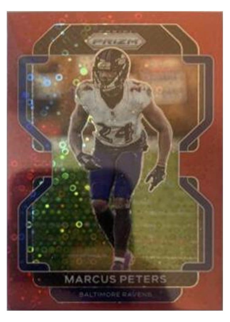 2021 Panini Prizm Base Set Marcus Peters Red Prizm #287 card