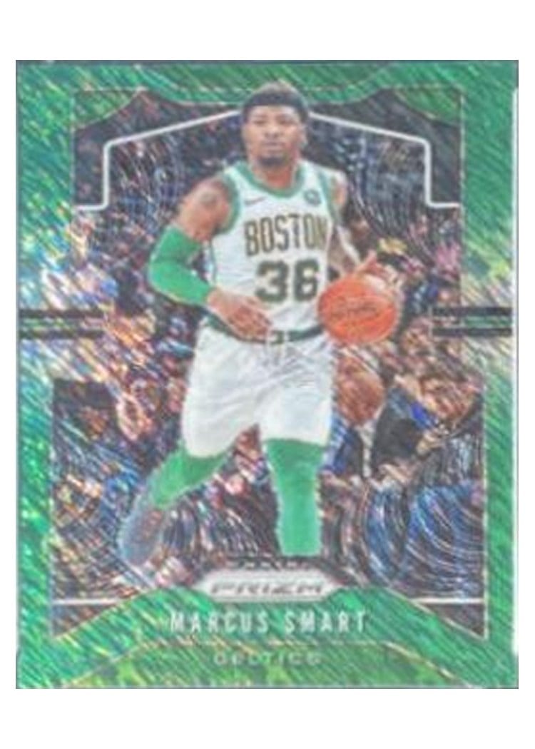 2019-20 Panini Prizm Base Set Marcus Smart Green Shimmer Prizm #41 card