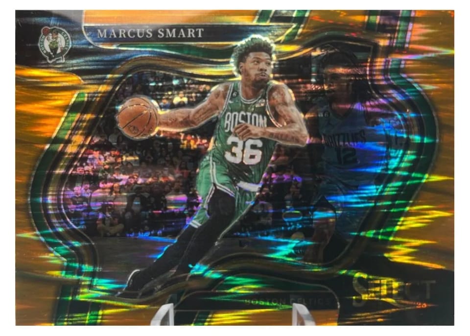 2022-23 Panini Select Base Set Marcus Smart Orange Flash Prizm #235 card