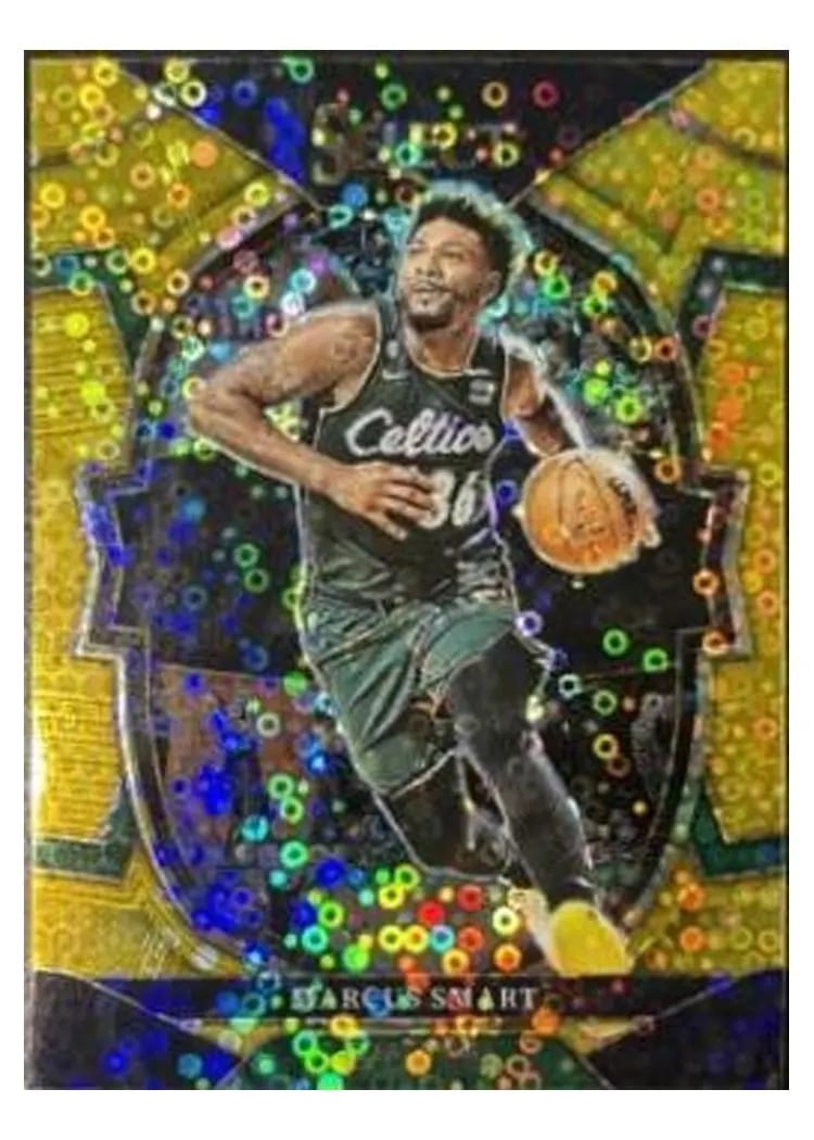 2022-23 Panini Select Base Set Marcus Smart Gold Disco Prizm #35 card
